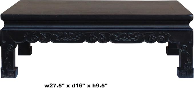 Chinese Handmade Dark Brown Rosewood Low Kang Table Stand Acs4815 - Image 7