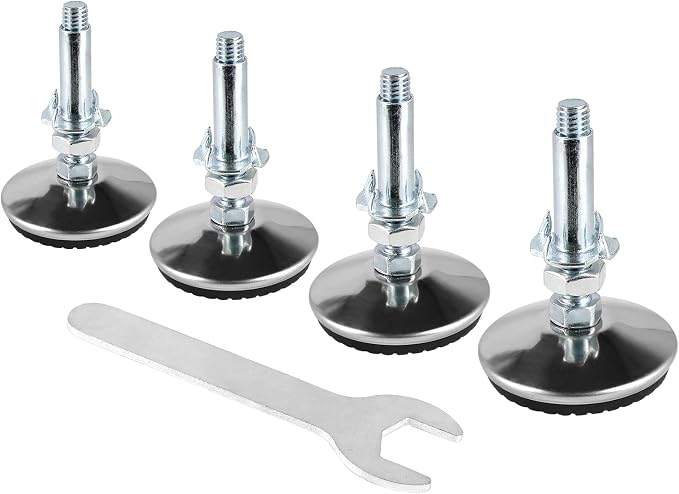 4 Set M8 Leveling Feet with 4-Pronged T Nut, Adjustable Leg Levelers Heavy Duty by Zernmiarder