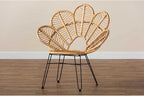 Maykoosh Bohemian Natural Brown Vintage Vogue and Black Metal Accent Chair - Image 5