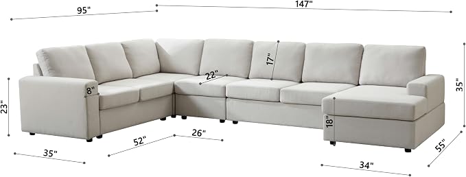 Ball & Cast 147" L-Shaped Sectional Couch - Image 2