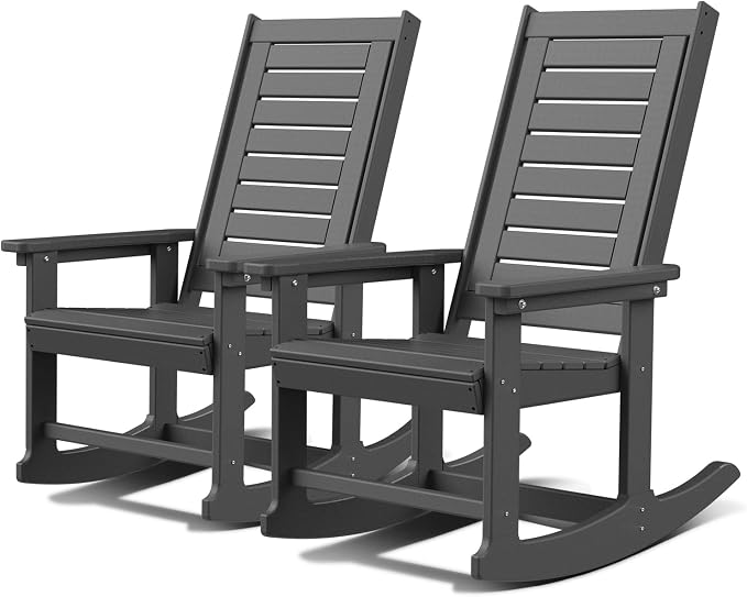 GREENVINES Outdoor Rocking Chairs | Set of 2 | Porch Rocker | HDPE Plastic | by GreenVines