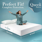 Utopia Bedding Queen Mattress Protector Zippered, 100% Waterproof Bed Bug and - Image 2