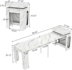 Extendable Dining Table with Charging Station, Convertible Folding Console Table - Image 2