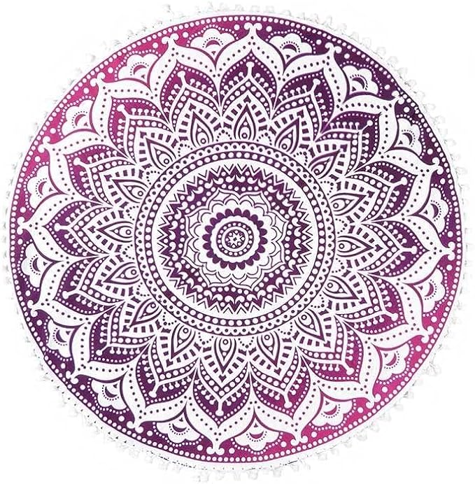 Mandala Floor Pillow Cover Meditation Cushion Seating Throw Hippie Round - Image 7