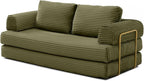 HANXIN 80 Inch Convertible Sleeper Sofa Bed, High Back Plush Corduroy Folding - Image 8
