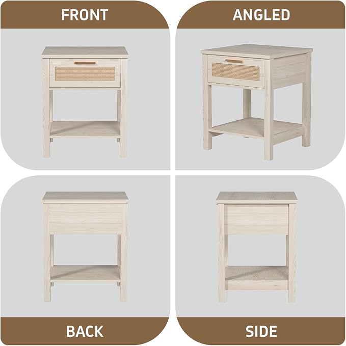 Set of 2 Nightstands, Modern End Table - Image 7