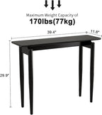 AQIMUELE Wood Console Table Black Entryway Table, Thin Console Table, Sofa - Image 2