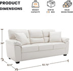 Morden Fort Faux Leather Sofa Couch, Modern Luxury Furniture - Image 2