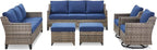 Outdoor Patio Furniture Set-6 Piece High Back Outdoor Furniture Set Sectional - Image 9