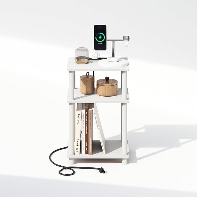 Furinno JUST Night Stand, 3-Tier Turn-N-Tube Nightstand - Image 6