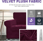 ZNSAYOTX Luxury Velvet Sofa Cover 3 Piece Stretch Loveseat Covers - Image 3