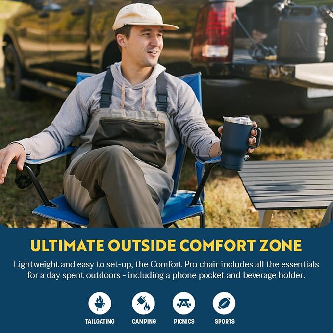 GCI Outdoor Comfort Pro Chair, Heathered Pewter Gray - Image 4