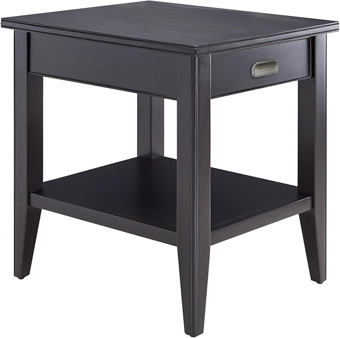 Leick Home Laurent End Table, Solid Wood, 1 Drawer, Bottom Display Shelf by LeickFurniture