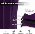 Yakamok Room Darkening Curtains 42x63 inch Length Purple-Living Room | 2 panels - Image 4