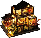 TOPBSFARNY Miniature Wooden Dollhouse Japanese House DIY Doll House Kit Villa - Image 2
