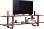Welnow Low Bamboo TV Stand for Up to 65 Inch, Small Mid Century Modern - Image 2