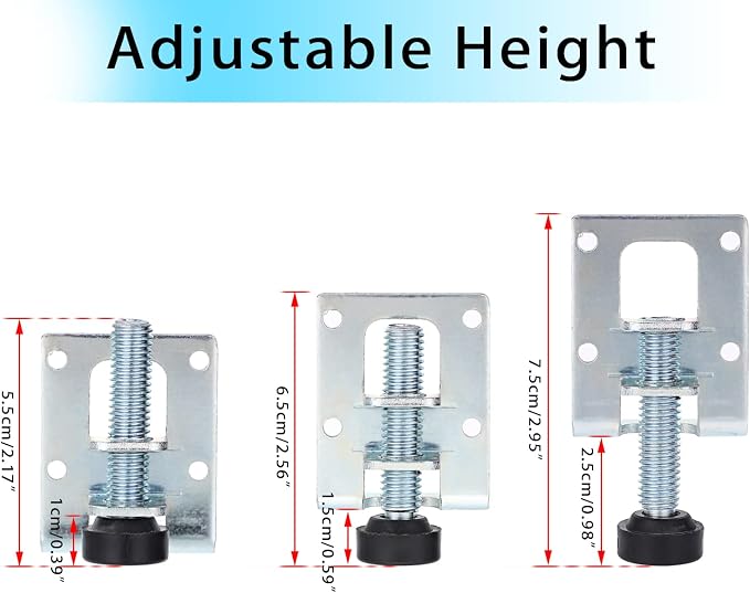 OwnMy 4 Packs Heavy Duty Adjustable Furniture Leveling Feets L Shaped Furniture - Image 4