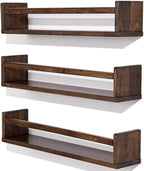 AZSKY Nursery Book Shelves 24 Inch Deep Walnut Floating Bookshelf - Image 8