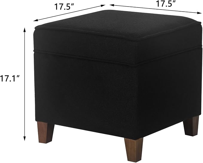 Adeco 17.5" Square Fabric Ottoman - Image 3