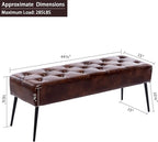 DUHOME Button-Tufted Ottoman Bench, Upholstered Bedroom Benches Footrest Stool - Image 3