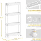 SPACELEAD 2-piece Set Slim Storage Cart 3 Tier, Bathroom Organizer Rolling - Image 2