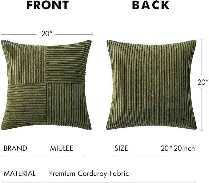 MIULEE Olive Green Decorative Throw Pillow Covers - Image 7
