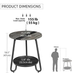 2 Tier Coffee Table in Living Room, Industrial Style Round Coffee Table - Image 3