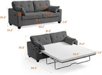 Queen Size Pull Out Sleeper Sofa Bed, 2-in-1 Convertible Corduroy Pull Out - Image 2