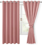 Blackout Curtains for Bedroom, 60 x 63 Inches Length Dusty Rose | Thermal by Hiasan