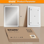 ENZE 20" x 28" Smart LED Bathroom Mirror - Image 9