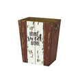 Small Wood Trash Can Wastebasket, Farmhouse Rectangular Garbage Can Waste Basket by TIMRIS