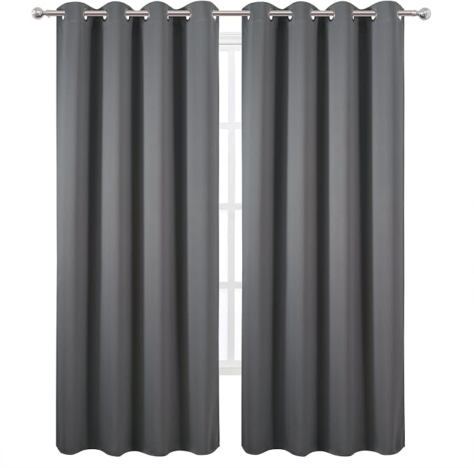 Blackout Curtains 52 x 120 Inch Long Frost Grey Curtains Set of 2 Panels Room - Image 2