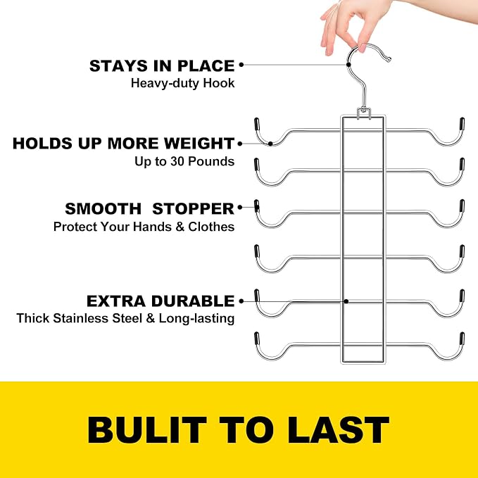 Metal Tank Top Hanger 2 Pack, Space Saving Bra Organizer - Image 3
