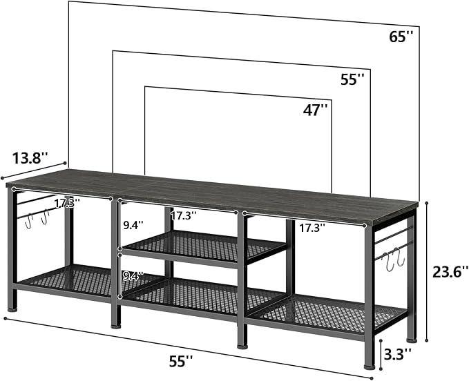Furologee TV Stand for TVs up to 65 Inch, Entertainment Center - Image 2