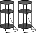 HOOBRO Set of 2 Small Round Side Tables by HOOBRO