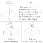 5/16" Threaded Leveling Feet Screw On - Image 3