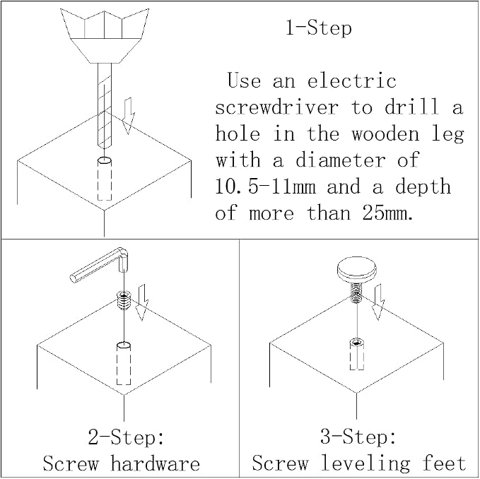 5/16" Threaded Leveling Feet Screw On - Image 3