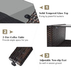 Tangkula 4 Piece Patio Furniture Set, Outdoor Wicker Conversation Set - Image 8
