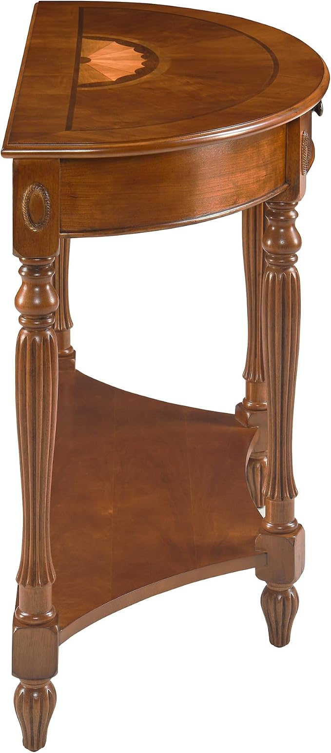 PADMA HOUSE Traditional Wood Semi-Circle Sofa Table - Image 5