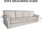PureFit Stretch Couch Covers for Sofa 4 Seater Slipcovers Navy | 1-Piece Sofa - Image 6