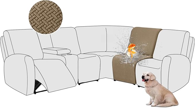 ALIECOM 100% Waterproof Recliner Sectional Couch Covers L Shape Stretch Corner by ALIECOM