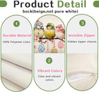 RABUSOFA Easter Pillow Covers 18x18 inch Easter Decorations Pink Birds Colorful - Image 7