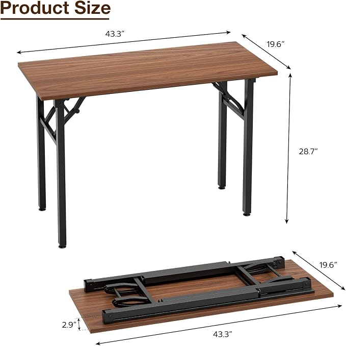 TEMI Small Computer Desk Folding Table - Image 3