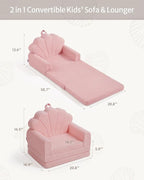 Blissful Diary Kids Couch, 2-in-1 Soft Toddler Couch Fold Out, Toddler Chair - Image 3