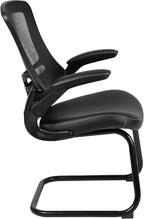 Flash Furniture Kelista Black Mesh Sled Base Side Reception Chair - Image 7