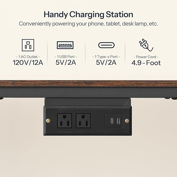 HOOBRO TV Stand with Charging Station to 55 Inches, LED Entertainment Center - Image 5