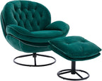 TRIPLE TREE Modern Accent Chair, Mid-Century Lounge Chair and Ottoman Set - Image 6