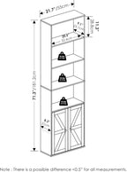 Furinno Jensen Book Shelf, 6-Tier Farmhouse Bookshelf, Display Bookcase - Image 3