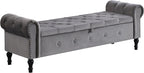 67" Storage Bench for Bedroom, Velvet End of Bed Bench, King Size Bench - Image 9