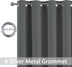 Yakamok Room Darkening Curtains 52x108 inch Length Dark Grey-Living Room | 2 - Image 2